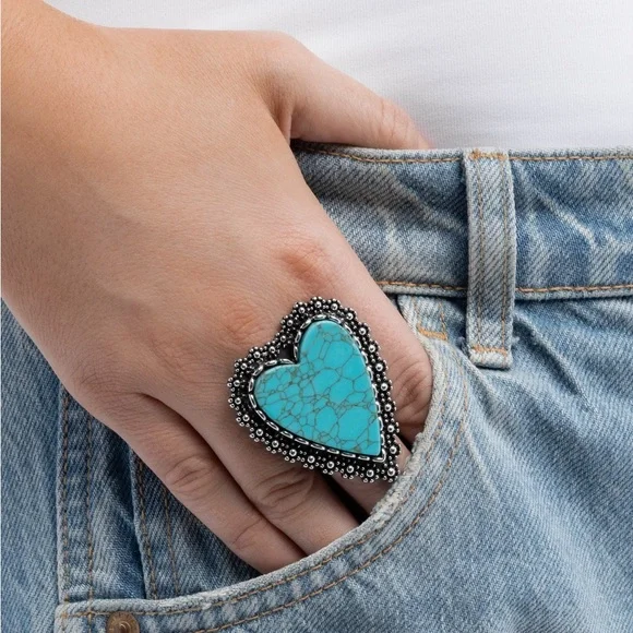 Turquoise Heart Ring - Picture 2 of 2